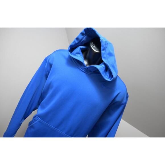 Nike Hoodie Therma Fit Blue Athletic Pull Over Fleece Sweater Mens Size XL - Picture 4 of 12